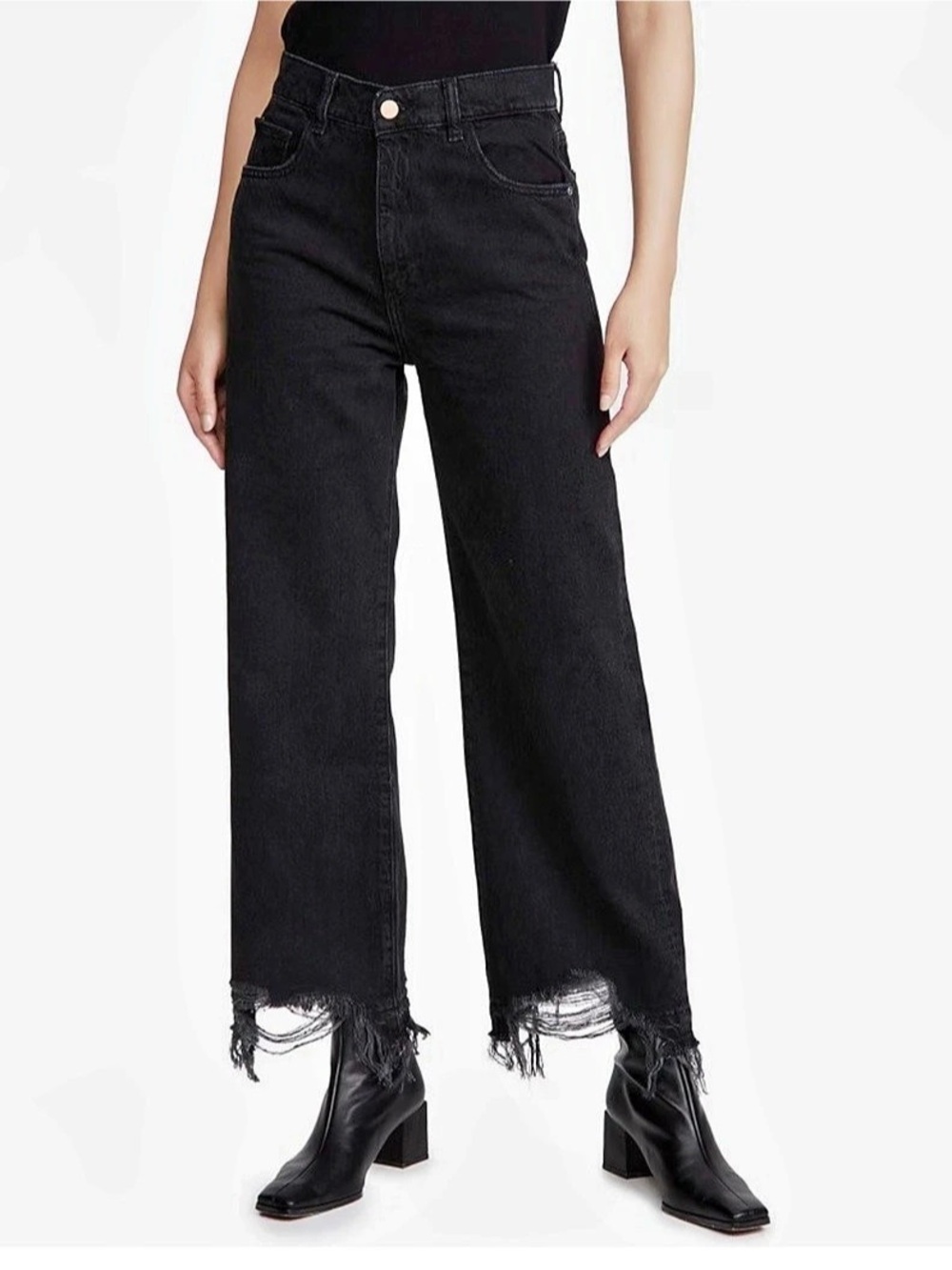 DL1961 Hepburn High Rise Wide Leg black Jeans size 29